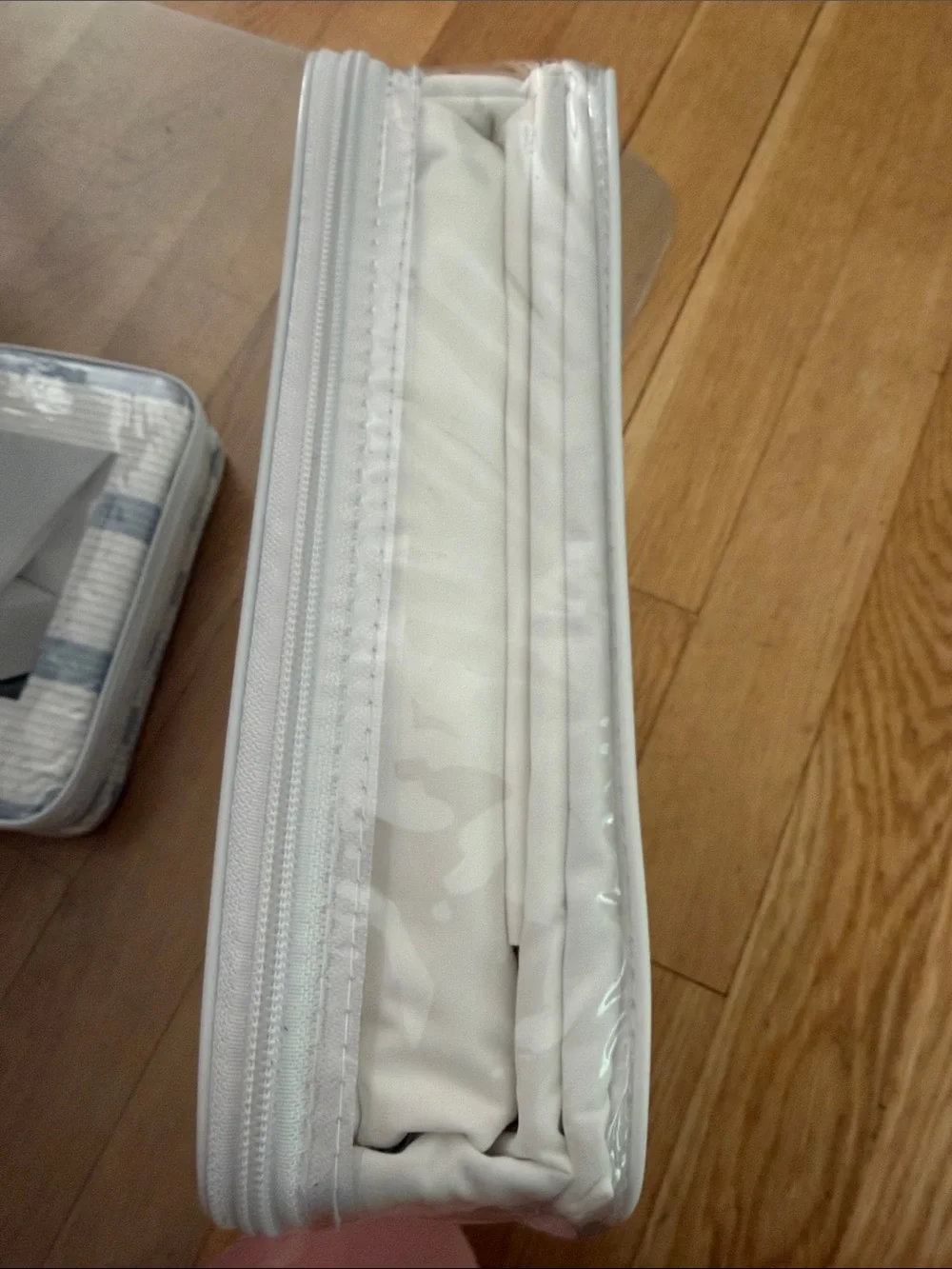 Lacoste White Percale Sheet Set with Subtle Crocodile Logo